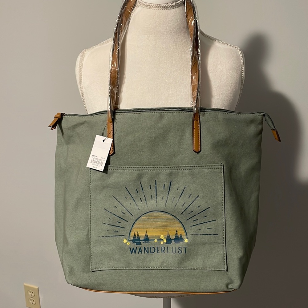 13”H x 12.5”W x 6”D | Handles 10.5” Drop | Zipper Closure | Wanderlust